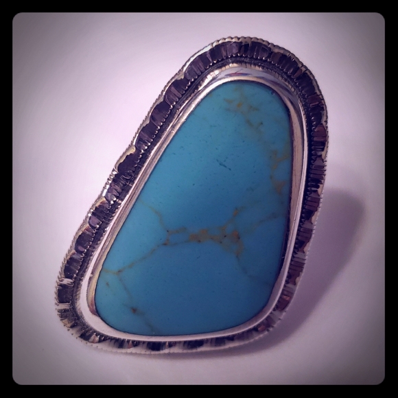 Turquoise and Sterling silver ring - Picture 1 of 7